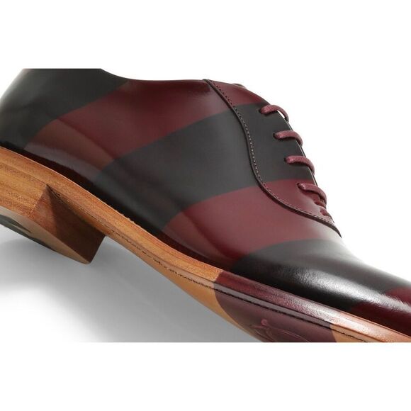 The Office of Angela Scott Mr Smith Bordeaux stripe oxfords size 37.5 / 7.5 - Picture 2 of 11